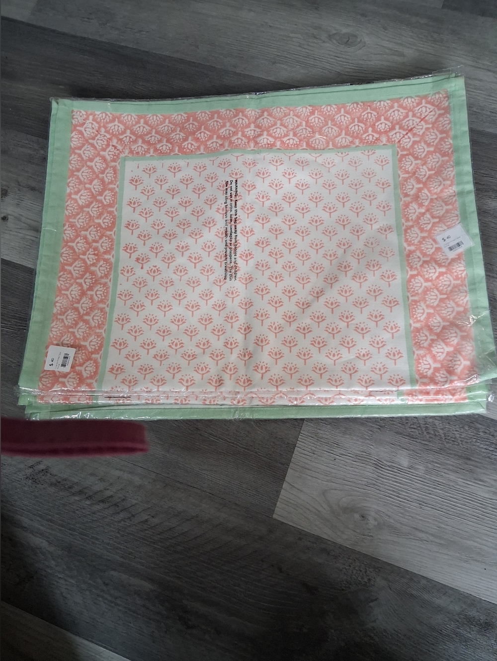 Coral and Mint Patterned TABLE RUNNER